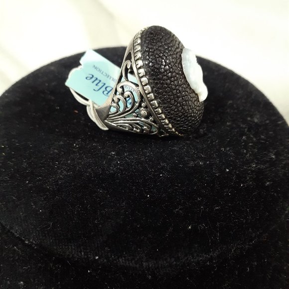 JENNA BLUE STERLING RING MOP SILHOUETTE - Picture 3 of 10